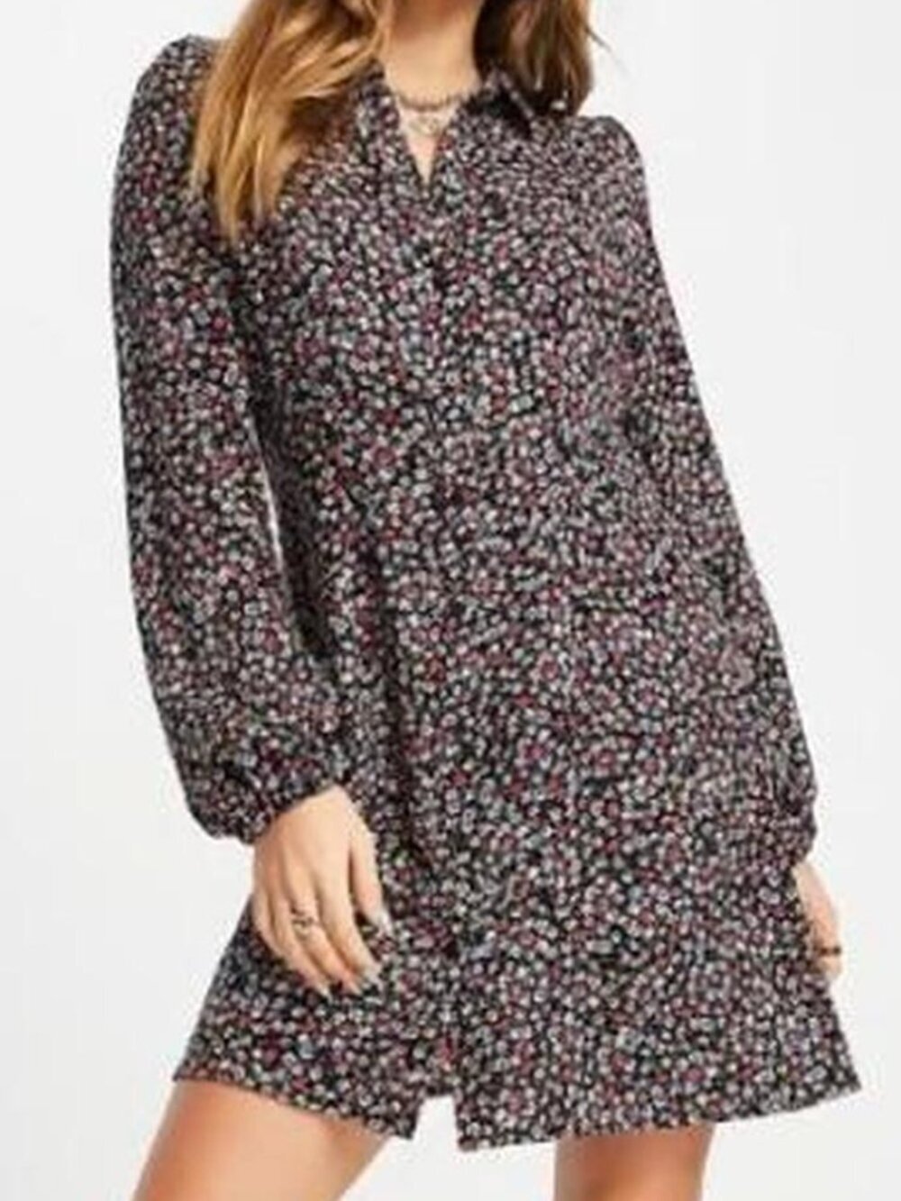 Vero Moda mini shirt dress in black floral brand new with tags size medium